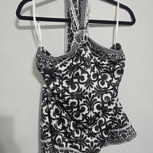 Chic Black and White Women's Blouse